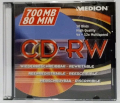 Medion CD-RW Rohling 700 MB 80min 1 Stück NEU & unbenutzt - Image 1 of 2