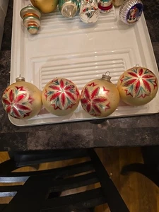 (4) Vintage West Germany Weihnachten Glitzer Glühbirne a 3 Zoll - Bild 1 von 14