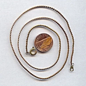 1 VINTAGE SOLID BRASS ROUND 1.5mm. SERPENTINE 18" CHAIN NECKLACE CH13 - Picture 1 of 1