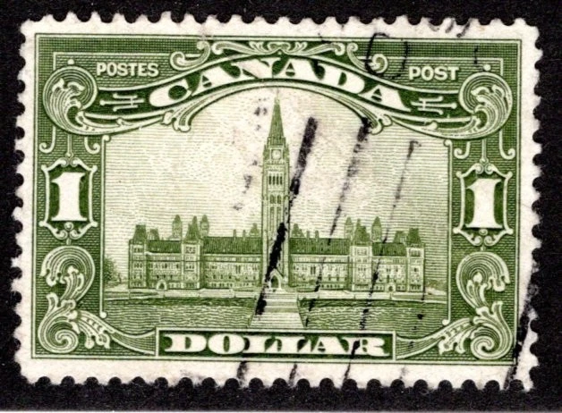 159 Canada, $1 KGV "Scroll" Issue, Used, VF, some minor creasing - Image 1 of 1