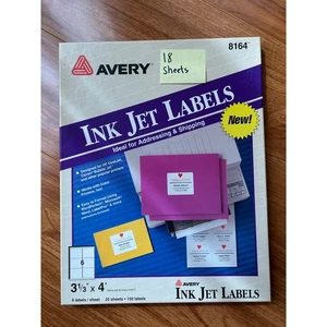 Avery 8164 Weiß Versandetiketten TrueBlock 3-1/3" x 4" Weiß Nur 18 Blatt - Bild 1 von 4