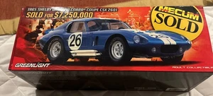 Greenlight Mecum 1965 Shelby Daytona Cobra Coupe CSX 2601 Blue 1:18 2010 MIB - Picture 1 of 8