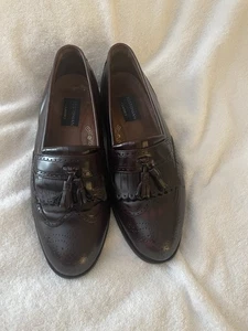 Bostonian Classic Shoe Men 9 1/2 Wingtip Tassel Loafers Burgundy Leather - Picture 1 of 5