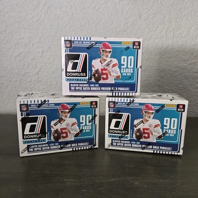 2025 Panini NFL Donruss Football Trading Card Blaster Box Lot of 3 NEW IN HAND - Image 1 of 4