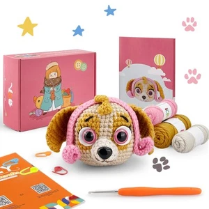 Crochet Kit for Beginners Dog Amigurumi Skye Video Tutorials Knitting Gift - Picture 1 of 7