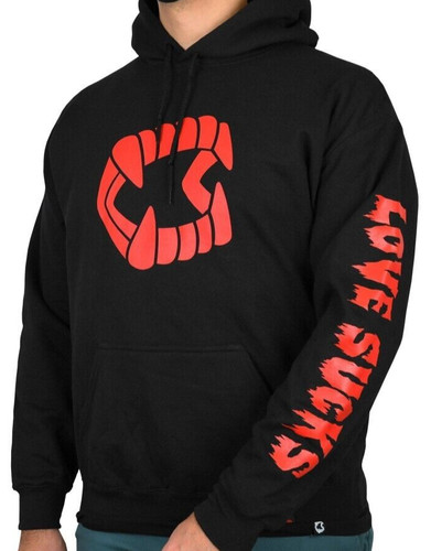 NUOVO Creepy Co. LOVE SUCKS Pullover FELPA CON CAPPUCCIO Anti San Valentino Chompers SM o LG Taglia
