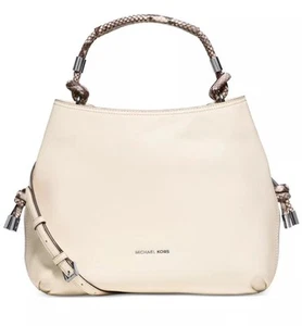 Michael Kors Isabel Convertible Shoulder Bag Ecru & Ivory-Silver-Large Leather - Picture 1 of 4
