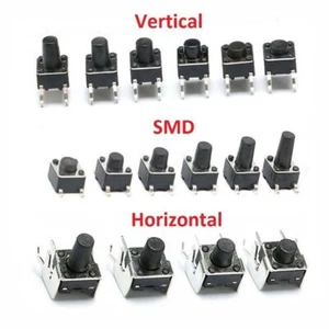 Interruptor de botón táctil momentáneo vertical/SMD/Micro PCB horizontal montado - Imagen 1 de 9