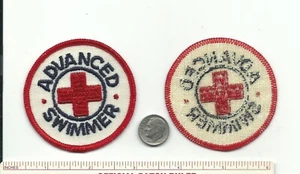 DB AMERICAN RED CROSS ARC ADVANCE SWIMMER PATCH DARK BLUE LETTERS LARGER RED RE  - Picture 1 of 1
