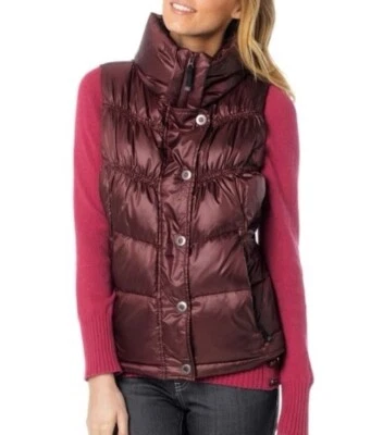 Prana Milly Women’s Burgundy Quilted Down Fill Puffer Vest Size: S - Image 1 of 4