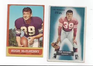 HUGH MCELHENNY BOWMAN 1955 AND TOPPS 1963 VINTAGE FOOTBALL CARDS - Picture 1 of 2