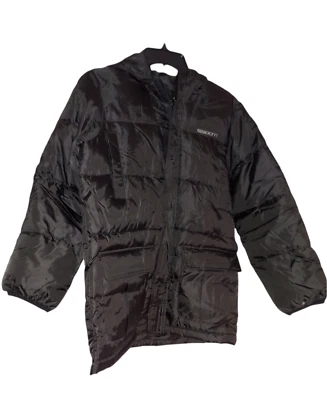 Abrigo acolchado ligero Sean John para mujer chaqueta de plumón con capucha negro talla S (8) (L1) Foto 1 de 4