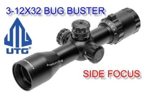 Leapers UTG 3-12x32 CQB Bug Buster SIDE FOCUS \LENS COVERS & Quick Detach RINGS - Picture 1 of 5