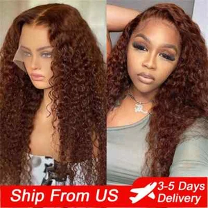 Chocolate Brown Curly Lace Front Wig for Black Women - 13X4 & 13X6 Styles - Picture 1 of 7