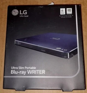 LG WP50NB40 Black Ultra Slim Portable Blu Ray DVD Writer Compatible Windows 10 - Picture 1 of 12