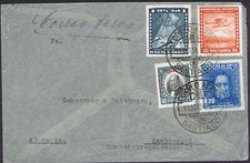 CHILE 1934 ENV AIRMAIL SANTIAGO TO HAMBURG GERMANY