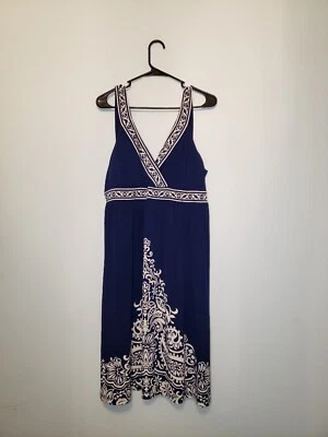 Apt. Vestido para mujer talla XL cuello en V azul oscuro cachemira sin mangas hasta la rodilla  Foto 1 de 4