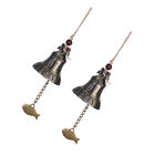  2 Pcs Hanging Wind Chimes Bell Iron Japanese Japanese-style