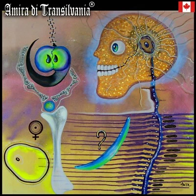 skull painting pop art contemporary modern horror skeleton bones macabre apple 7 - Image 1 of 4