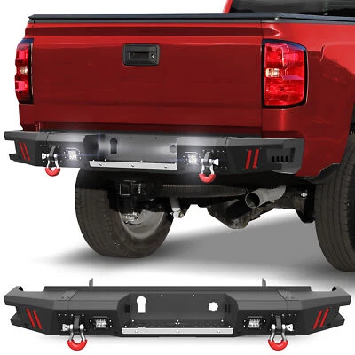 For 2015-2019 Chevy Silverado/ GMC Sierra 2500 3500 HD Steel Rear Bumper w/Light — 第 1/4 张图片