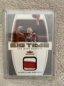2004-05 Yao Ming Fleer Genuine Big Time Game Used #ed/10 Houston 2 Color Patch