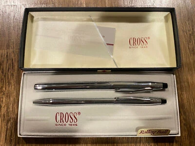 Juego Cross Century Bolígrafo y Rollerball Cromo Nuevo En Caja 3525 Foto 1 de 3