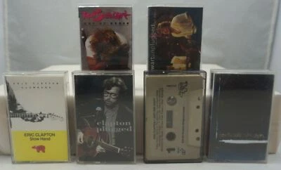Cassette Tape Lot x6 ERIC CLAPTON Slow Hand Cradle Night ROD STEWART Unplugged - Image 1 of 4