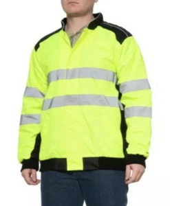 AW Direct Class 3 High Visibility Work Jacket Fleece Insulated 2XL NWT - Picture 1 of 8