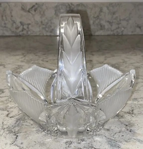 Vintage Heavy Lead Crystal Basket With Handle - Picture 1 of 7