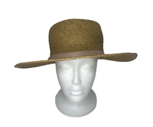 Straw Golf Hat By Vintage Thread One Size Adjustable Faux Leather Pink Band - Picture 1 of 17