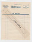 alte Rechnung ca. 1900 Joh. Wrner Bckerei Knigsbach bei  Neustadt Pfalz