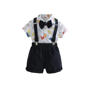 Conjunto de Niños Ropa Para Niño 1 a 8 Años Trajes Pantalones Cortos Camisa Bebe - Picture 1 of 7