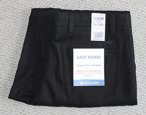 Men's DOCKERS Easy Khaki CLASSIC FIT Pleated PANTS • 34x32 • BLACK - Picture 1 of 4