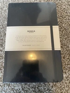 Shinola Detroit Medium Hard Ruled Journal Jet Black - 5.25 x 8.25" NEW - Picture 1 of 6