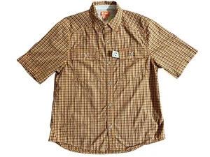 Crocs Croslite Hemd Gr. MEDIUM Relaxed Fit orange kariert belüftet Wandern Angeln - Bild 1 von 11