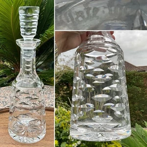 RARO TAPÓN DECANTADOR WATERFORD CRISTAL IRLANDÉS TRALEE CORTES HORIZONTALES 13,25” - Imagen 1 de 14