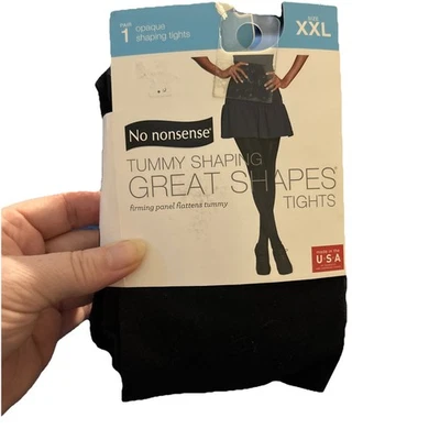 No Nonsense Women's Opaque Shaping Tight, Black Tummy Shaping - Image 1 of 4