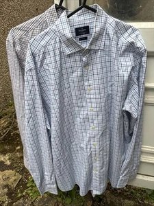 Two Hackett London XXL Blue Yellow White Square Check Shirts gingham - Picture 1 of 18