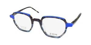 NEW ZEN 201258 COLLATINO GLASSES UNISEX 49-23-142 PLASTIC GEOMETRIC BLUE C08 - Picture 1 of 8