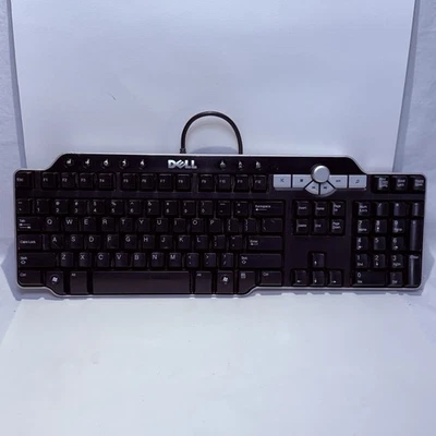 Teclado multimedia Dell SK-8135 USB negro con cable con concentrador USB - probado Foto 1 de 4