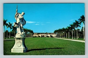 Ringling Museum, The Plaza, Neptune Statue, Sarasota Florida Vintage Postcard - Picture 1 of 2