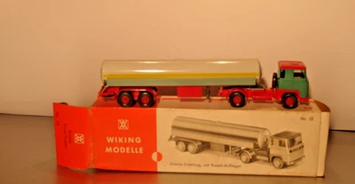 Wiking  :   53 Scania Sattelzug mit Kessel   LKW Automodell   OVP - Bild 1 von 2