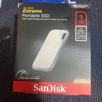 New SanDisk External Extreme Portable SSD 1TB USB-C SSD SDSSDE51-1T00 - Image 1 of 4