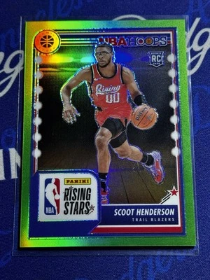 2023-24 Panini NBA Hoops Premium Stock #280 Scoot Henderson Green 5/5 Blazers - Image 1 of 4