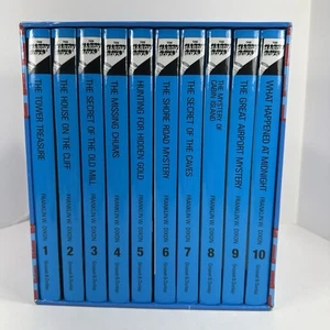 Hard Cover The Hardy Boys Collection Books 1-10 Boxed Set Cardboard Display Case - Imagen 1 de 24