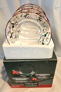 Pfaltzgraff Vidrio Transparente Patrón Winterberry 6" Aperitivo Platos Juego de 4 Caja - Imagen 1 de 4