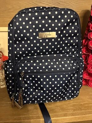 Mochila Jujube Zealous Azul Con Lunares Nueva 9 Bolsillos Nueva Foto 1 de 4