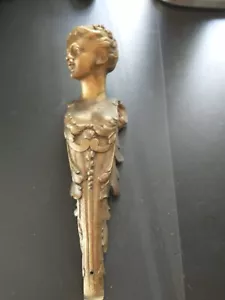 FAB Antique Cast Brass Female Art Nouveau Figure Sculptural Figural Bracket - Picture 1 of 4