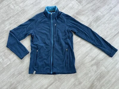Men’s Ice Breaker Merino Wool Full Zip Sweater Jacket Blues Small EUC - Image 1 of 4
