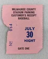 MLB 1991 07/30 KC Royals at Milwaukee Brewers Parking Pass-Don August WP